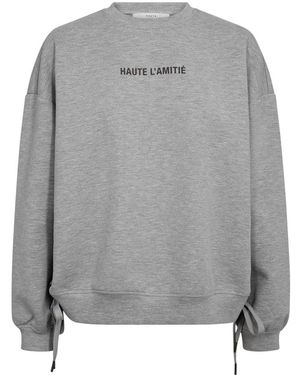 Haute L'Amitié Haute'Amitié, ,Hoodies & Sweatvesten ,Grijs ,Katoen Maxi Side Print Sweat