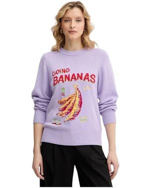 FARM Rio Truien & Vesten ,Paars ,Wol Round-Neck Truien