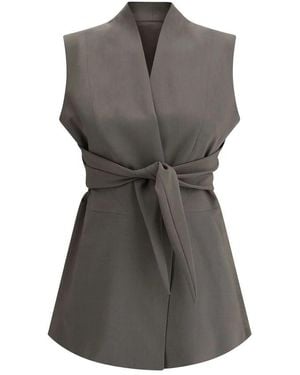 Rick Owens Gilet Met Gestrikte Mouwen - Grijs