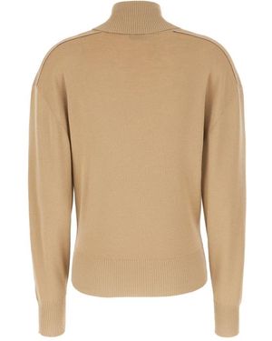 Burberry Truien & Vesten ,Wol Turtleneck Wool Top - Naturel