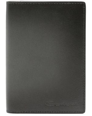 Santoni Graue leder geldbörse g70 - Schwarz
