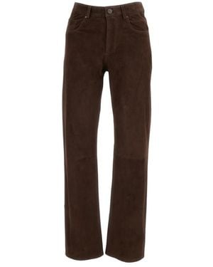 Arma Leather Trousers - Marrone