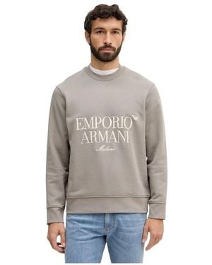 Emporio Armani Hoodies & Sweatvesten ,Katoen French Terry Jersey Sweatshirt - Grijs