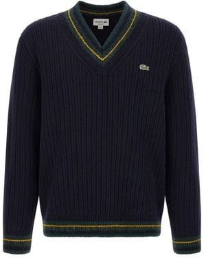 Lacoste V-Neck Knitwear - Blue