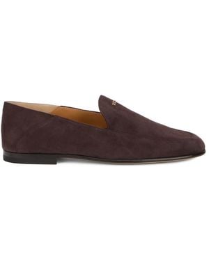 Tod's Schoenen ,Bruin ,Leer Loafers Met Logo