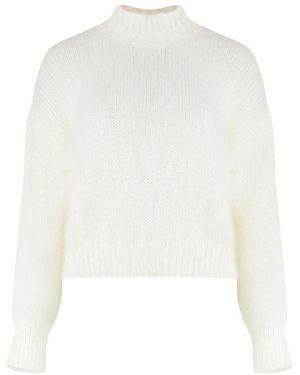 Peserico Truien & Vesten ,Wit ,Cut-Out Shoulder Turtleneck