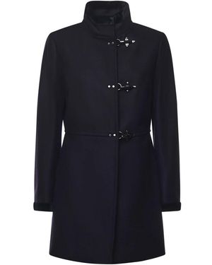 Fay Single-Breasted Coats - Blue