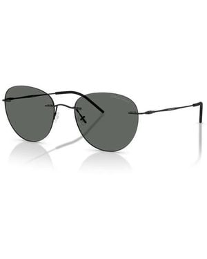 Giorgio Armani Zonnebril Met Rond Montuur - Zwart