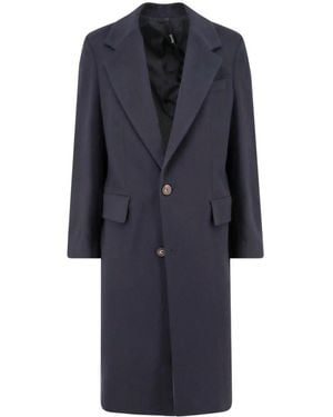 Hevò Single-Breasted Coats - Blue