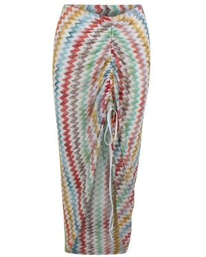 Missoni Lange Geplooide Viscose Rok - Meerkleurig