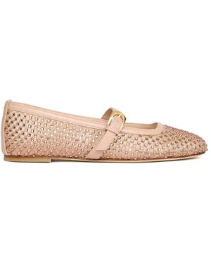 Stuart Weitzman Ballerina Cristalli Mary Jane Con Cinturini - Pink