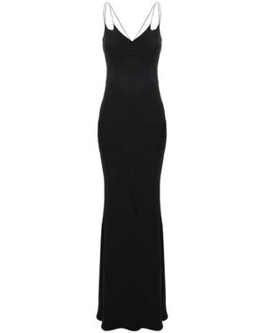 Tom Ford Kleedjes ,Zwart ,Satijn Cocktail Slip Dress Met Dubbele Bandjes