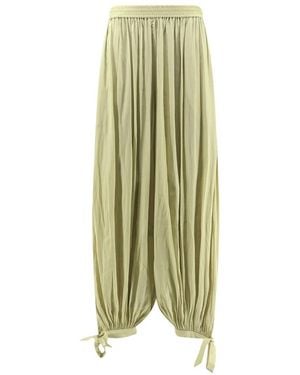 Chloé Broeken ,Groen ,Polyester Fluïde Pantalon Met Plooi