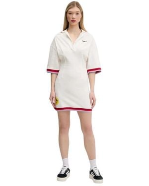Barrow Polo-Kragen Kleid Mit Streifenbesatz - Weiß