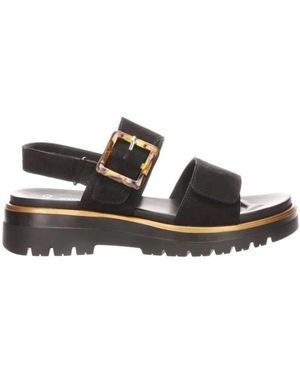 Ara Flat Sandals - Black