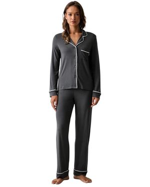 DKNY Langarm-Pyjama-Set - Schwarz