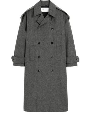Ami Paris Wool Trench Coat - Grijs