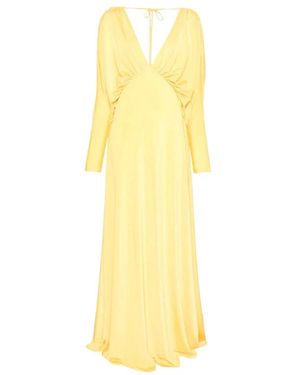 Raquel Diniz V-Neck Dress With Long Sleeves - Yellow