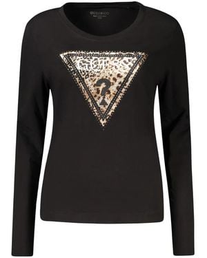 Guess Langarm-T-Shirt - Schwarz