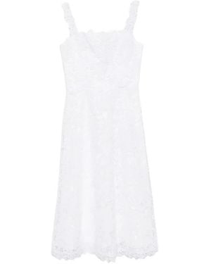 Carolina Herrera Guipure Kant Midi Jurk - Wit