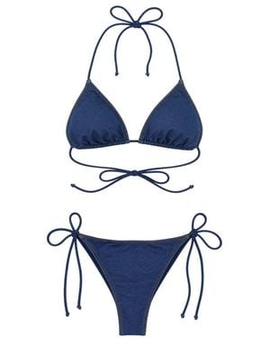 MC2 Saint Barth Zweiteiliger Bikini Im Denim-Look - Blau