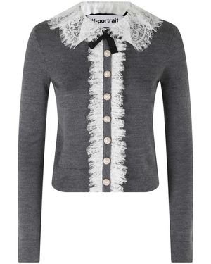 Self-Portrait Truien & Vesten ,Grijs ,Cardigans - Blauw