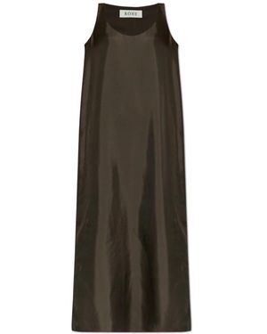Rohe Kleedjes ,Bruin ,Silk Scoop Neck Dress - Groen
