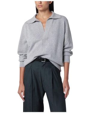 Victoria Beckham V-Neck Knitwear - Grey
