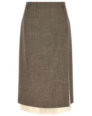 Tela Midi Skirts - Marrón