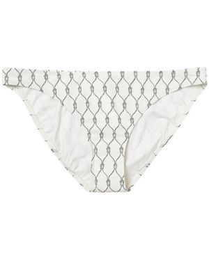 Tory Burch Grüne Chainlink Swim Bottoms - Weiß