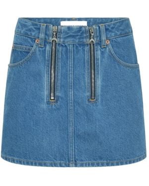 Marine Serre Denim Skirts - Blue