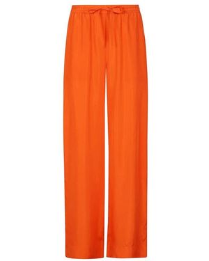 P.A.R.O.S.H. Seiden schwarze crepe hose elastischer bund - Orange