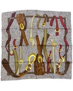 Borbonese Accessoires ,Veelkleurig ,Foulard Cinghie Sjaal - Metallic