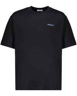Off-White c/o Virgil Abloh Logo Print Katoenen T-Shirt - Zwart