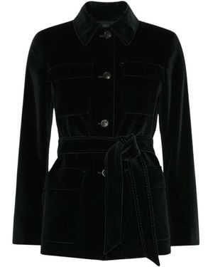 Max Mara Jassen ,Zwart ,Katoen Velvet Crusca Jas