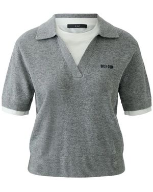 Ouí Intarsia Polo - Grijs