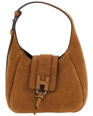 Hogan Tassen ,Bruin ,Leer Trend Mini Hobo Tas