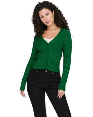 ONLY Truien & Vesten ,Groen ,Rib Button Cardigan