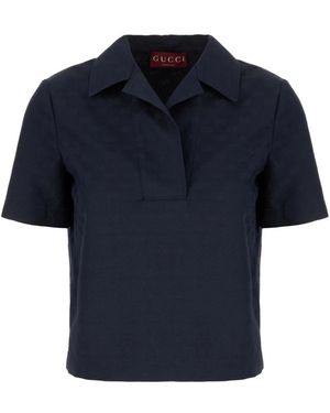 Gucci Tops ,Blauw ,Gg Polo Shirt