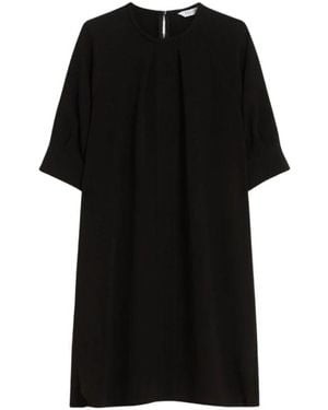 Max Mara Einfaches ponte kleid mit rundhalsausschnitt - Schwarz