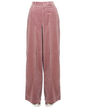 DSquared² Broeken ,Roze ,Katoen Velvet Wide-Leg Pants - Paars