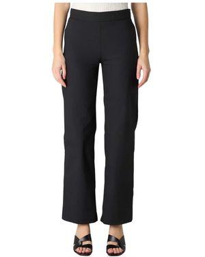 Manila Grace Broeken ,Zwart ,Katoen Rechte Broek - Blauw