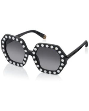 Philipp Plein Schwarze Damen Sonnenbrille Stilvolles Design - Mettallic