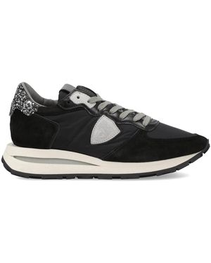 Philippe Model Schoenen ,Zwart ,Suède Tropez Haute Running