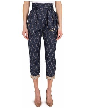 Elisabetta Franchi Cropped Trousers - Bleu