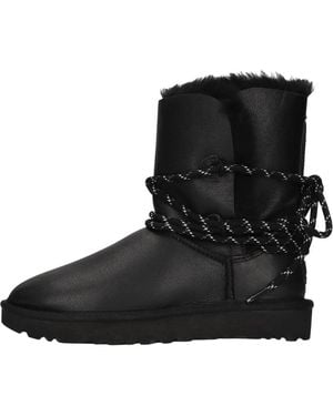 UGG Schoenen ,Zwart ,Leer Bailey Tie Leren Enkellaars