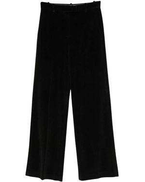 Circolo 1901 Wide Leg Velvet Broeken - Zwart