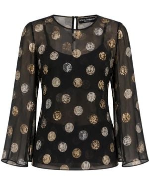 Dolce & Gabbana Seiden-Satin-Bluse - Schwarz