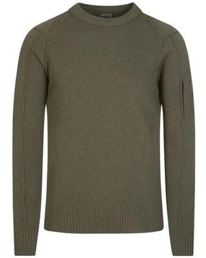 C.P. Company Grüner Woll-Crew-Neck-Cardigan-Sweatshirt