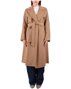 Max Mara Jassen ,Bruin ,Wol Cles Mantel - Naturel